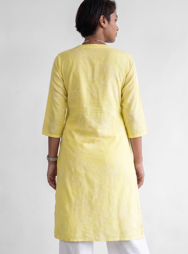 MELANGE Floral Embroidered Straight Kurta