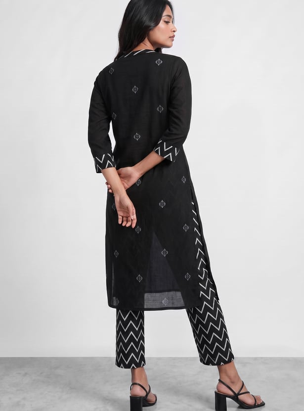 MELANGE Ethnic Motif A-Line Kurta Set