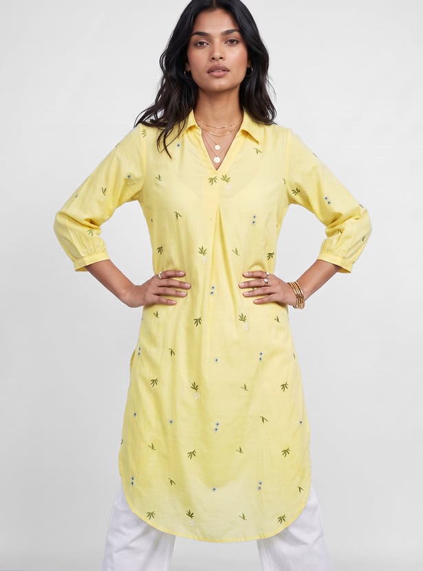 MELANGE Embroidered Straight Kurta