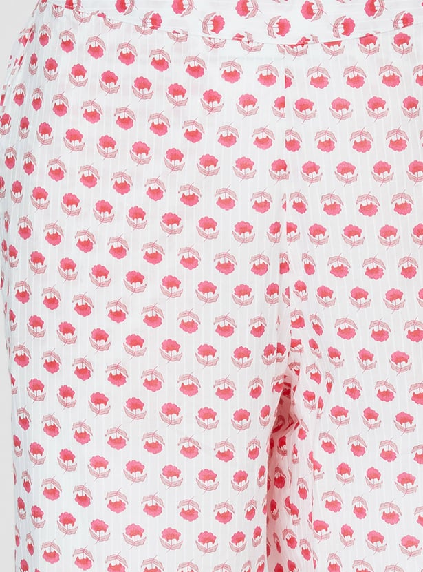 MELANGE Floral Print Straight Kurta Set