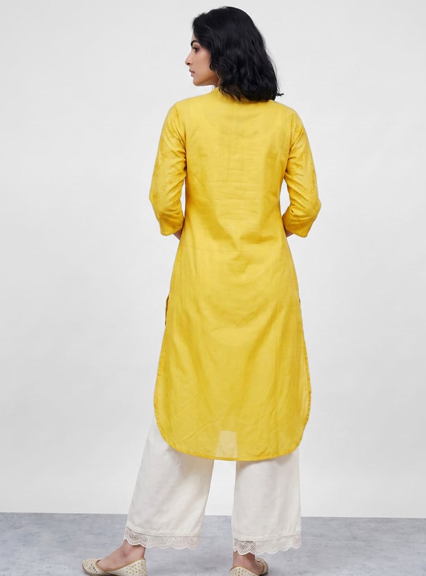 MELANGE Embroidered Button-Down Straight Kurta