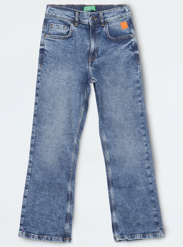 UNITED COLORS OF BENETTON Boys Medium Wash Boot Cut Jeans
