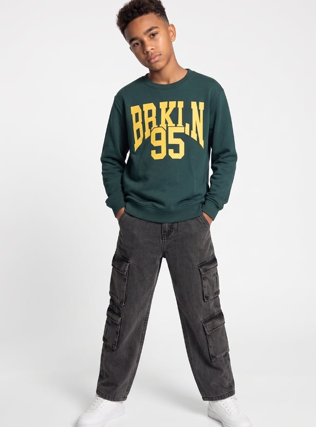 FAME FOREVER Boys Typographic Print Sweatshirt