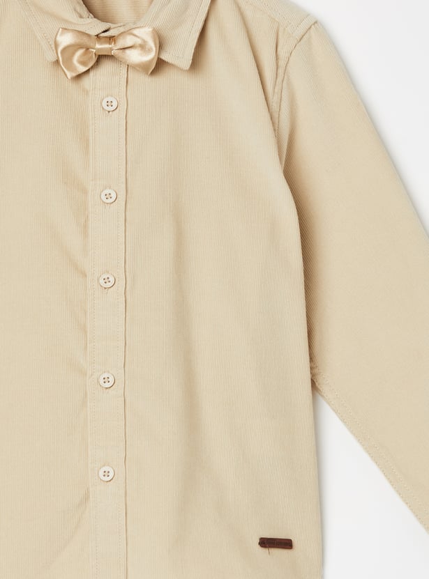 FAME FOREVER Boys Corduroy Shirt with Bow
