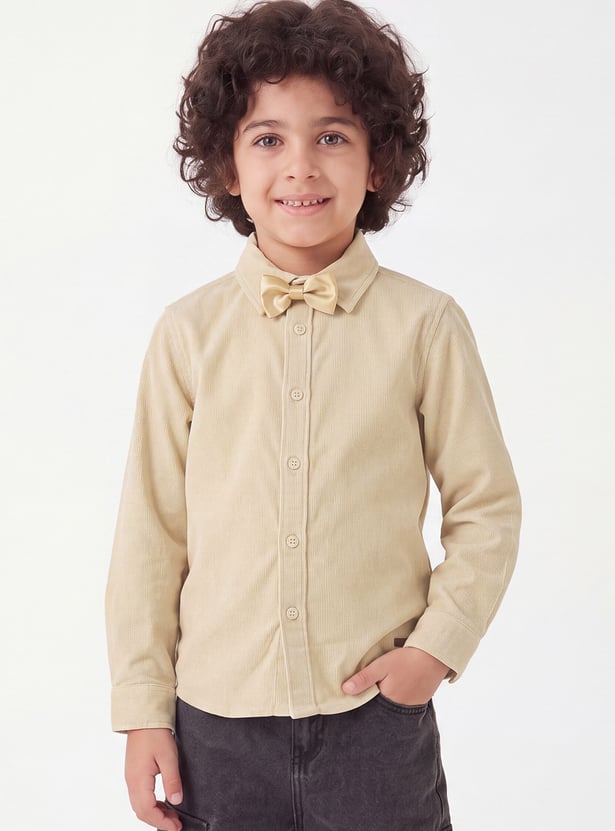 FAME FOREVER Boys Corduroy Shirt with Bow