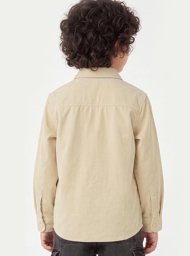 FAME FOREVER Boys Corduroy Shirt with Bow