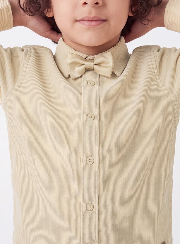 FAME FOREVER Boys Corduroy Shirt with Bow