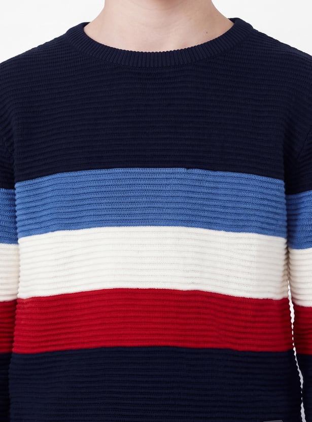 FAME FOREVER Boys Striped Sweater