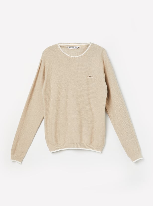FAME FOREVER Boys Textured Pullover Sweater
