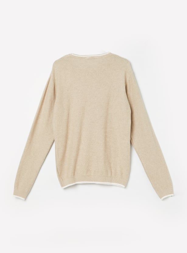 FAME FOREVER Boys Textured Pullover Sweater