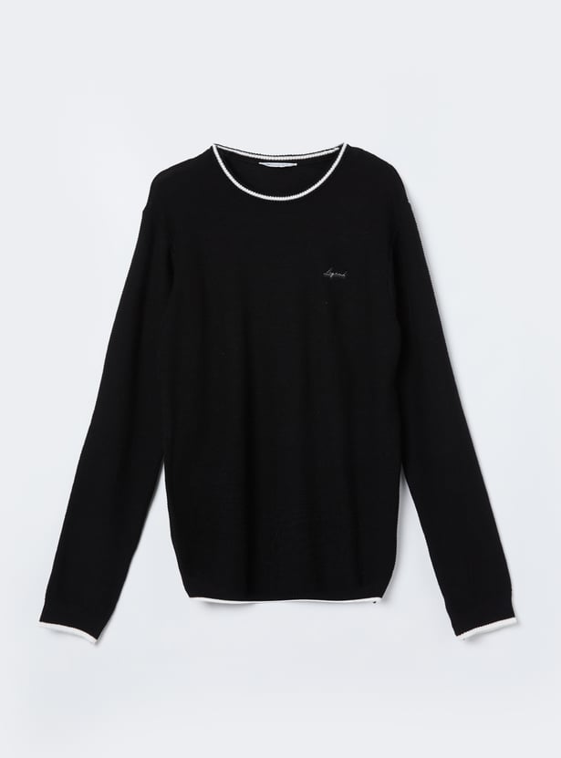 FAME FOREVER Boys Textured Pullover Sweater