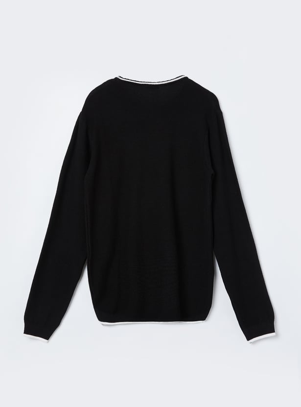 FAME FOREVER Boys Textured Pullover Sweater