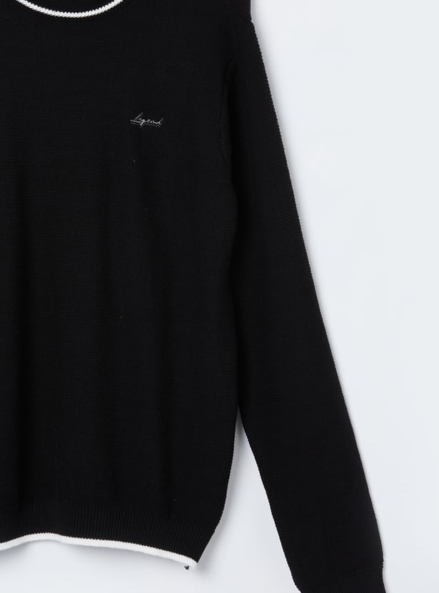 FAME FOREVER Boys Textured Pullover Sweater