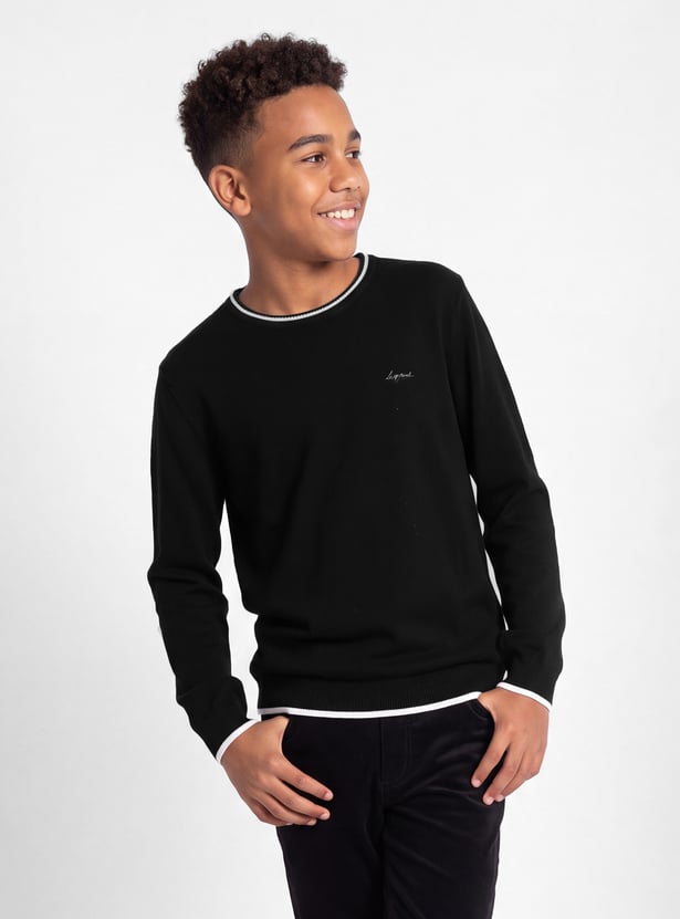 FAME FOREVER Boys Textured Pullover Sweater
