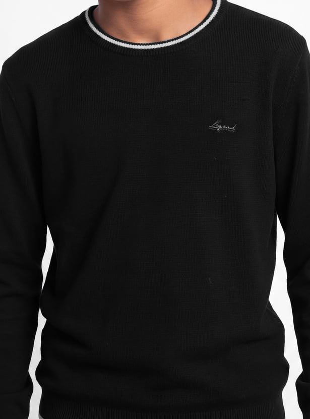 FAME FOREVER Boys Textured Pullover Sweater