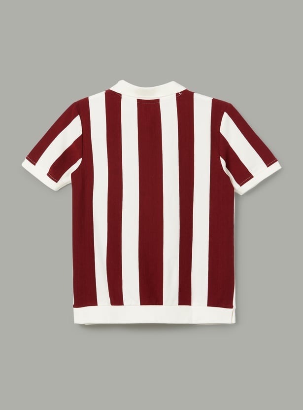FAME FOREVER Boys Striped Polo T-shirt