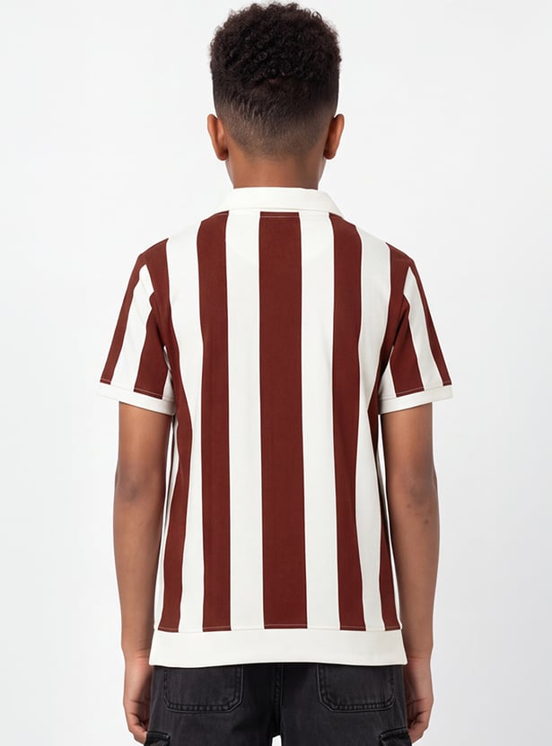 FAME FOREVER Boys Striped Polo T-shirt