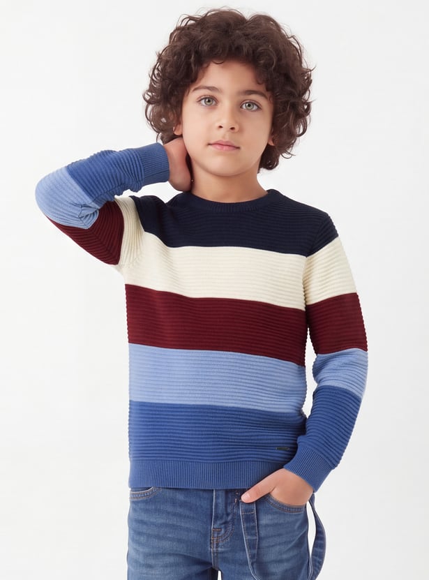 FAME FOREVER Boys Striped Sweater