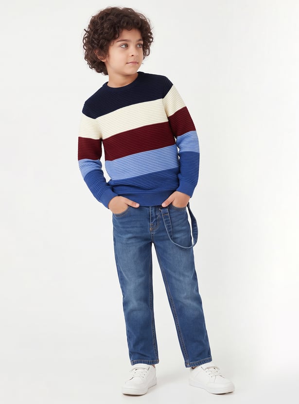 FAME FOREVER Boys Striped Sweater