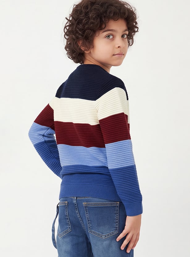 FAME FOREVER Boys Striped Sweater