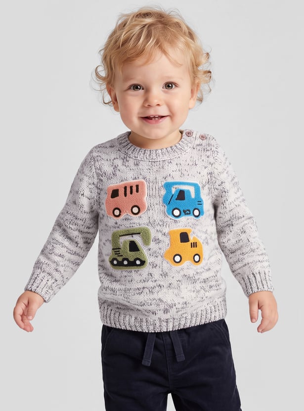 FAME FOREVER Boys Appliqued Sweater