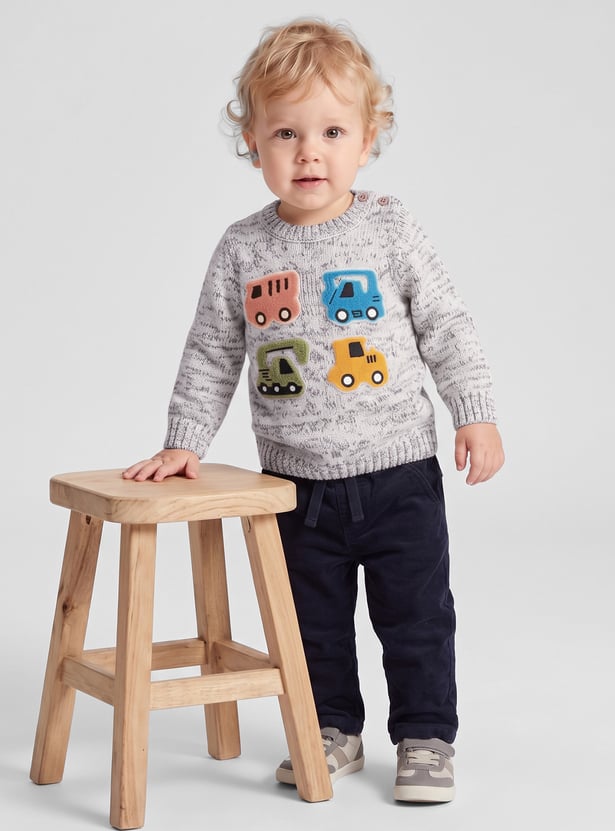 FAME FOREVER Boys Appliqued Sweater