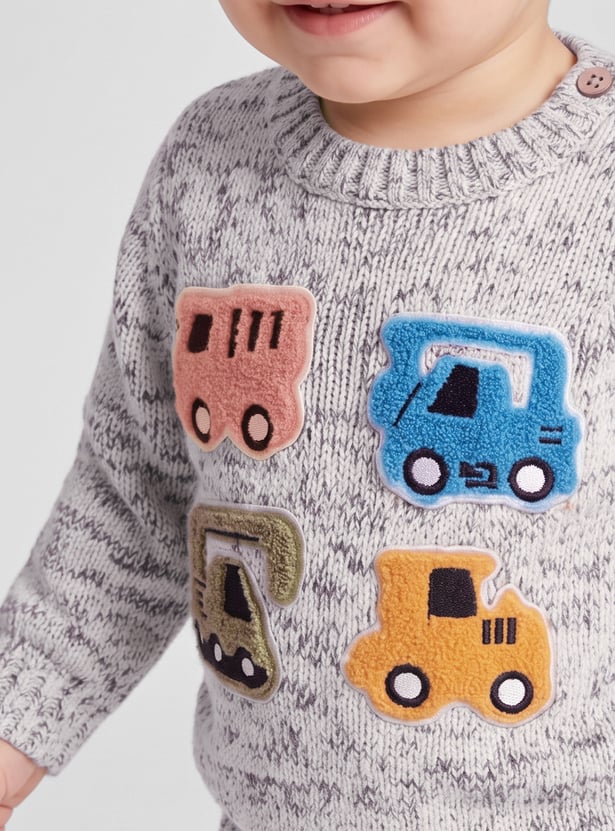 FAME FOREVER Boys Appliqued Sweater