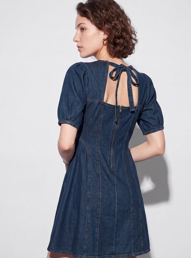GINGER A-line Zipped Mini Dress