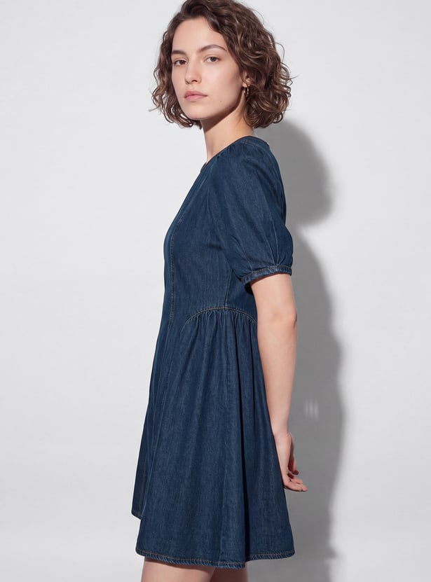 GINGER A-line Zipped Mini Dress