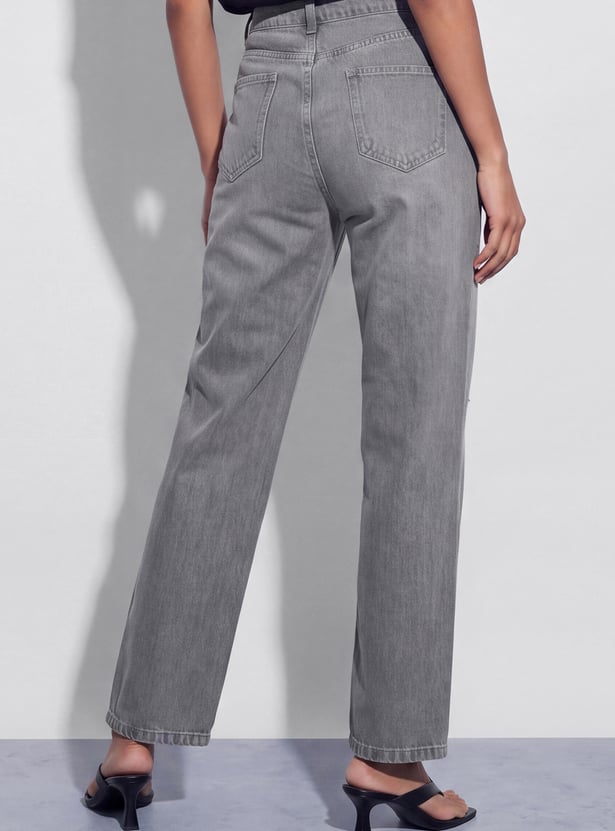 GINGER Distressed High-Rise Jeans