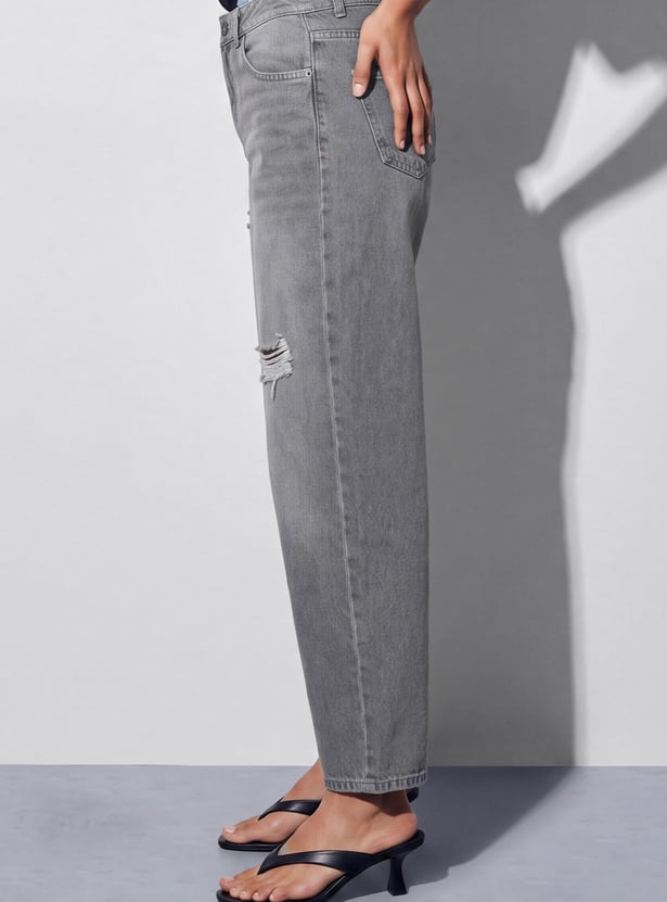 GINGER Distressed High-Rise Jeans