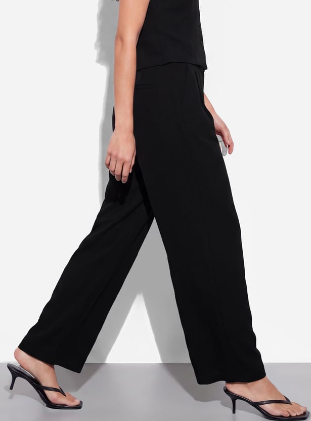 GINGER Solid Pleated Trousers