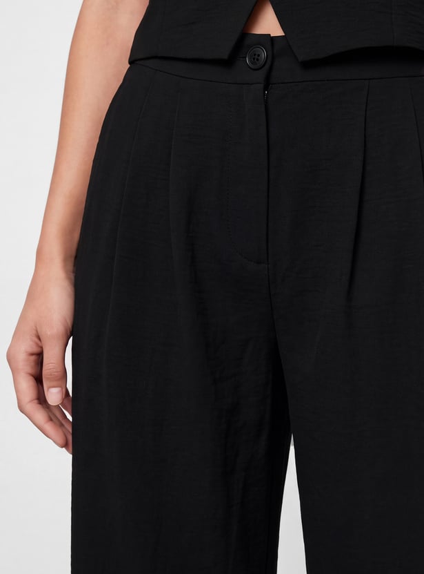 GINGER Solid Pleated Trousers