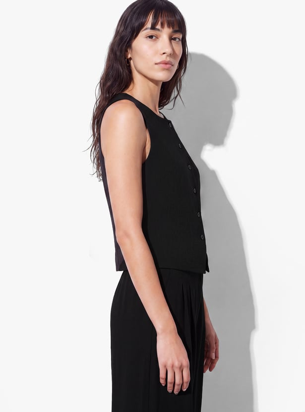 GINGER Solid Vest-Style Top