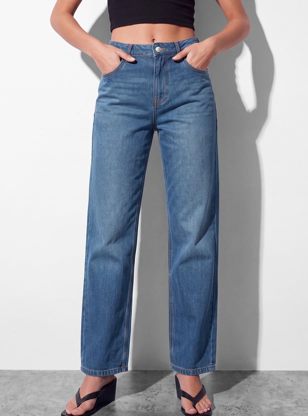 GINGER Solid High Rise Jeans