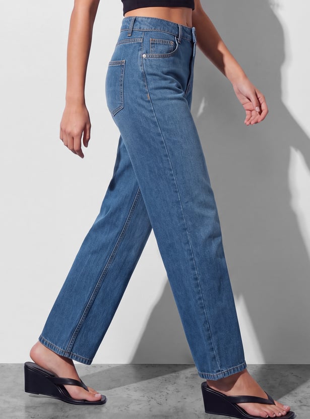 GINGER Solid High Rise Jeans
