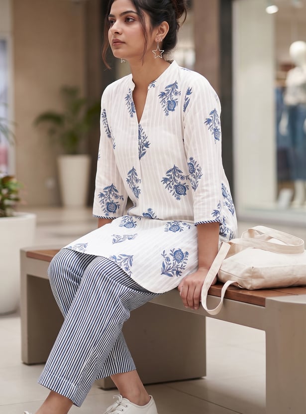 MELANGE Floral Print Kurta Set