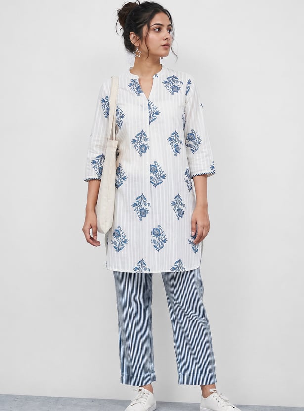 MELANGE Floral Print Kurta Set