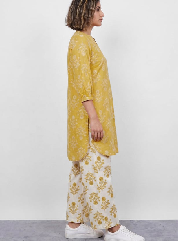 MELANGE Floral Print Straight Kurta Set