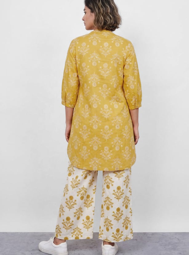 MELANGE Floral Print Straight Kurta Set