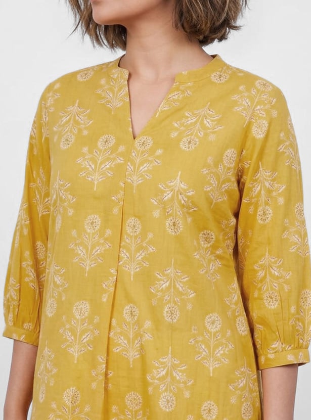 MELANGE Floral Print Straight Kurta Set