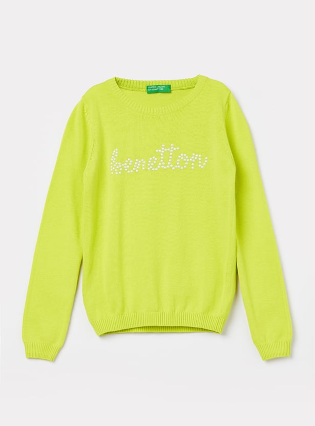 UNITED COLORS OF BENETTON Girls Embellished Sweater