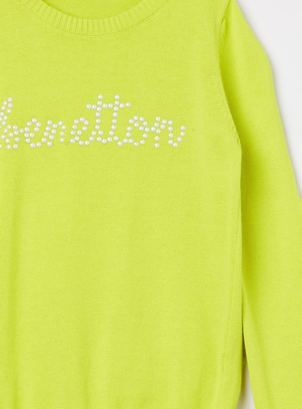 UNITED COLORS OF BENETTON Girls Embellished Sweater