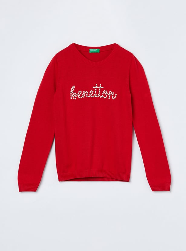 UNITED COLORS OF BENETTON Girls Solid Sweater