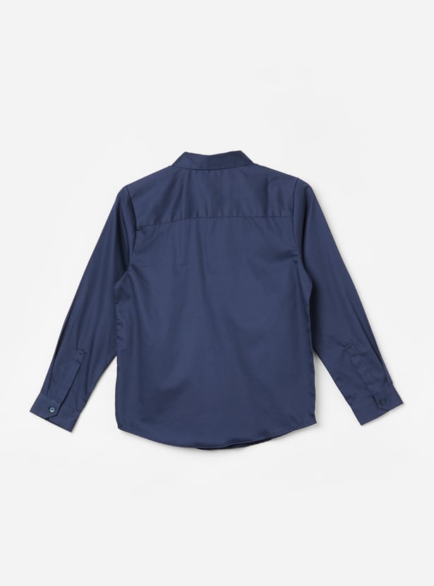 ALLEN SOLLY Boys Solid Full Sleeves Shirt
