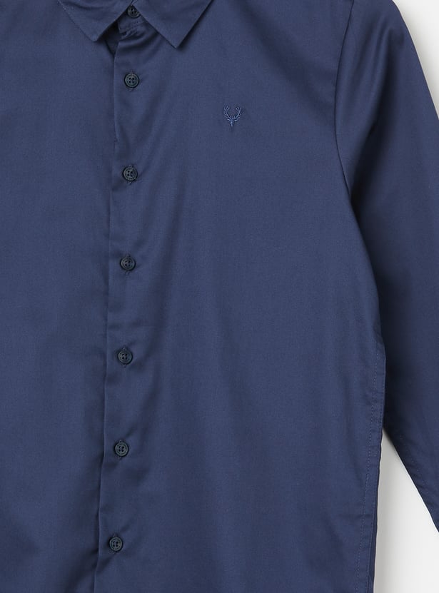 ALLEN SOLLY Boys Solid Full Sleeves Shirt
