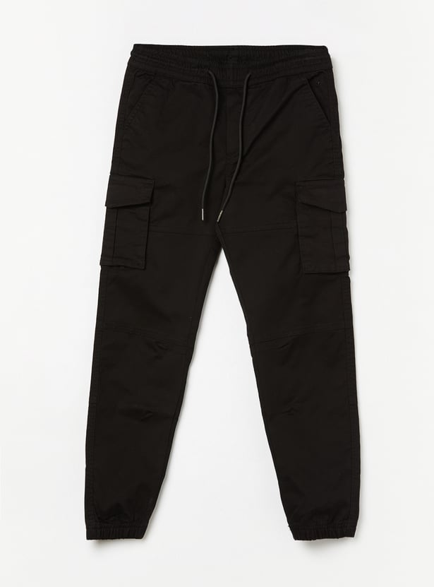 ALLEN SOLLY Boys Solid Cargo Joggers