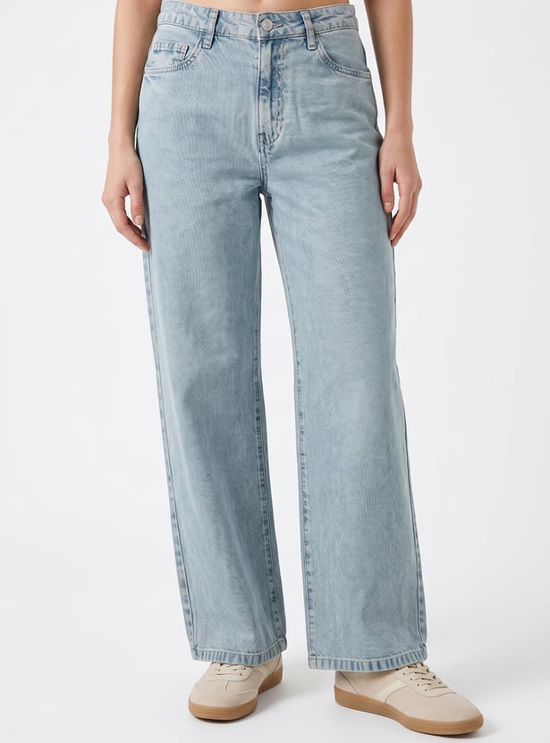 KRAUS Solid Wide Leg Jeans