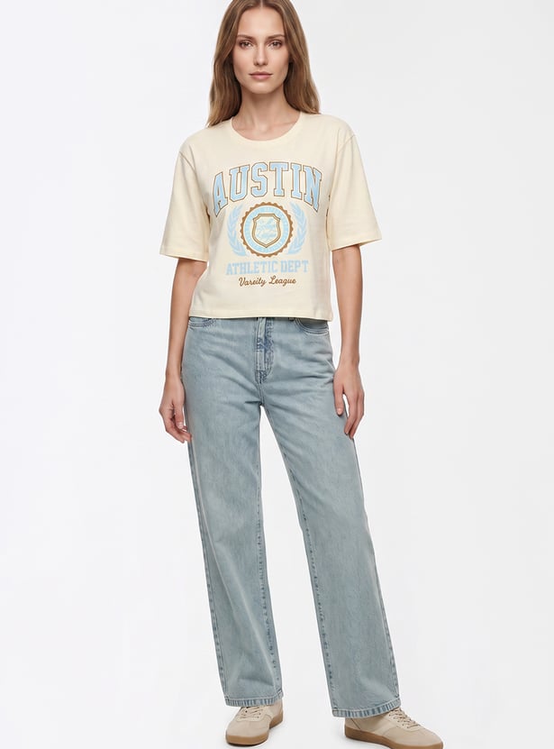 KRAUS Solid Wide Leg Jeans