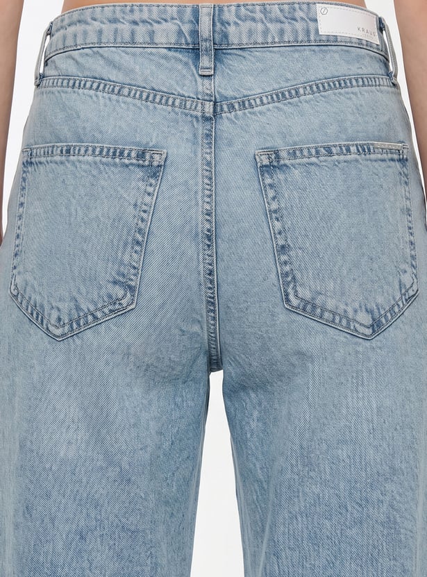 KRAUS Solid Wide Leg Jeans